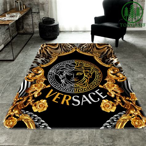 white versace rug|Versace rug black and gold.